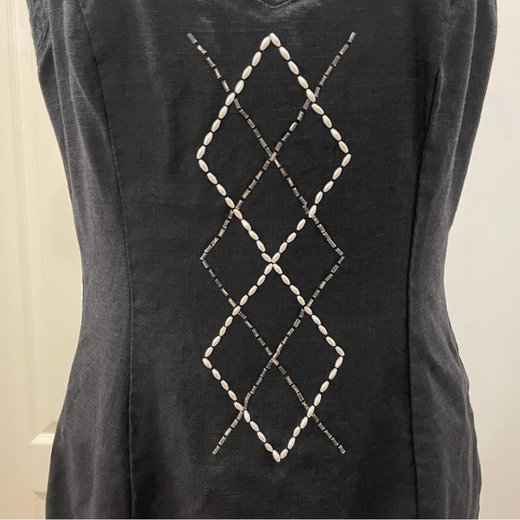 Blume Size 8 Black Dress Viscose Linen Blend, Adjustable Straps Made in Canada - Picture 3 of 15